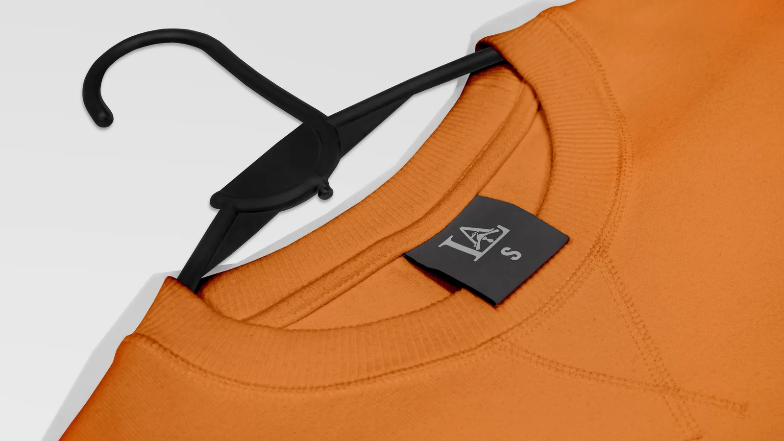 Woven label on orange